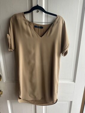Polo by Ralph Lauren Camel V-Neck Short Sleeve dress